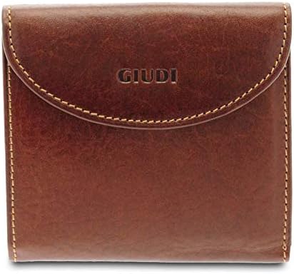 Giudi Damen Geldbörse aus Rindsleder, echtes Leder, Kartenetui Braun, Braun