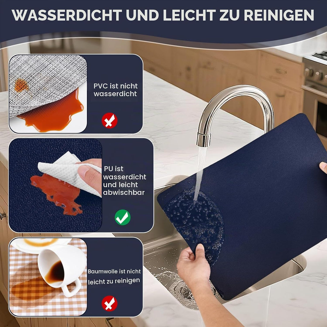 APLKER Platzsets Abwaschbar 8er Set, Platzset Lederoptik Kunstleder Wasserdicht PVC Tischsets und Un