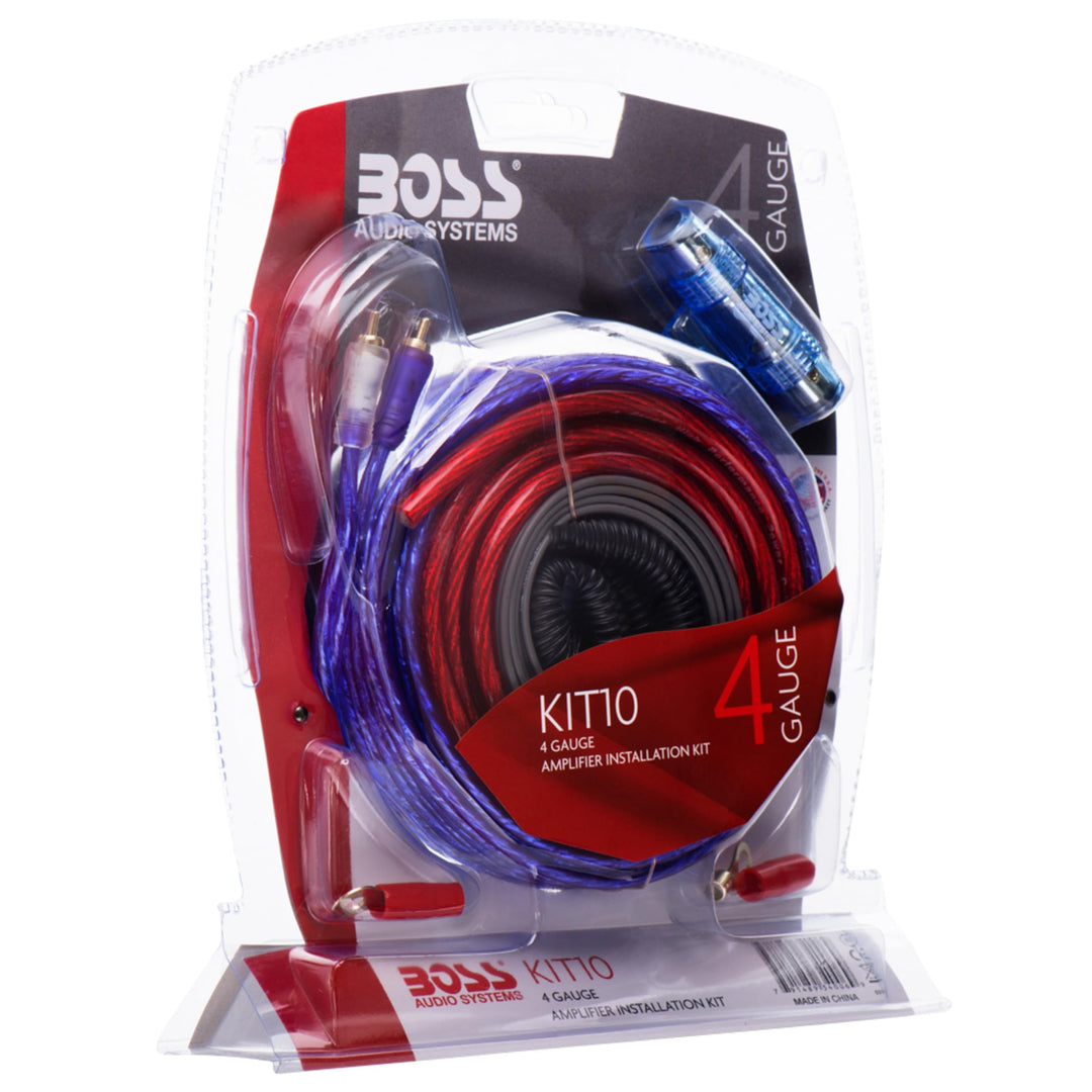 BOSS AUDIO KIT-10 4 Gauge 5,19 mm Auto Installations-Set Verstärker Endstufe Kabel Anschlusskabel Ci