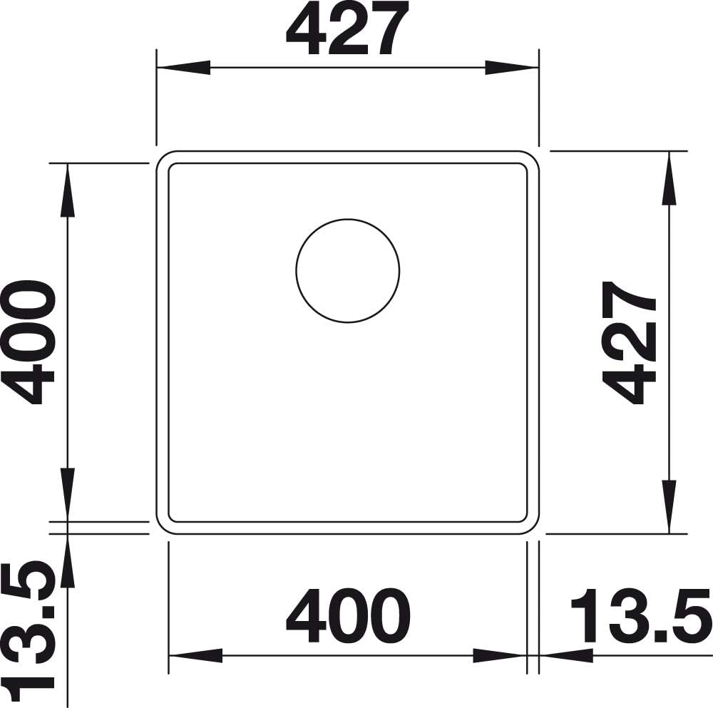 BLANCO SUBLINE 400-F | SILGRANIT anthrazit | Einbauart: Flächenbündig | ohne Ablauffernbedienung | 5