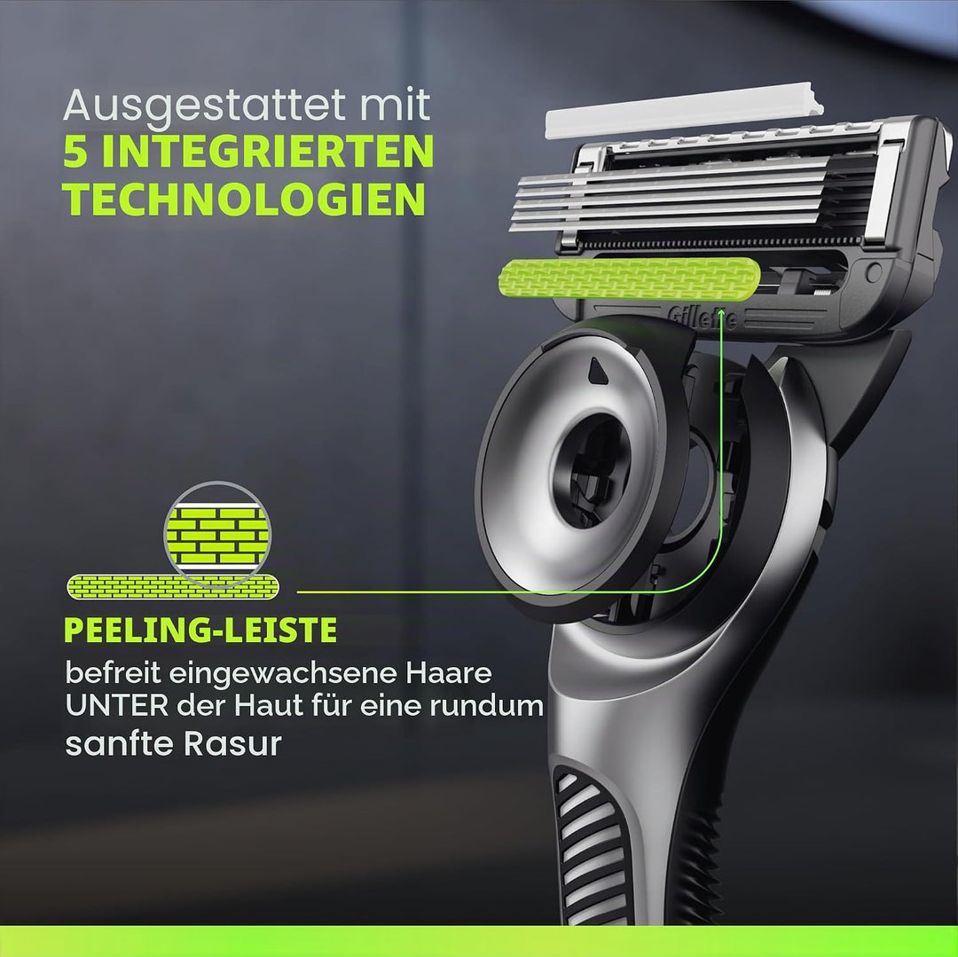 Gillette Labs mit Peelingstange, Rasierer für Herren, 1 Griff – 1 Nachfüllklinge, Black