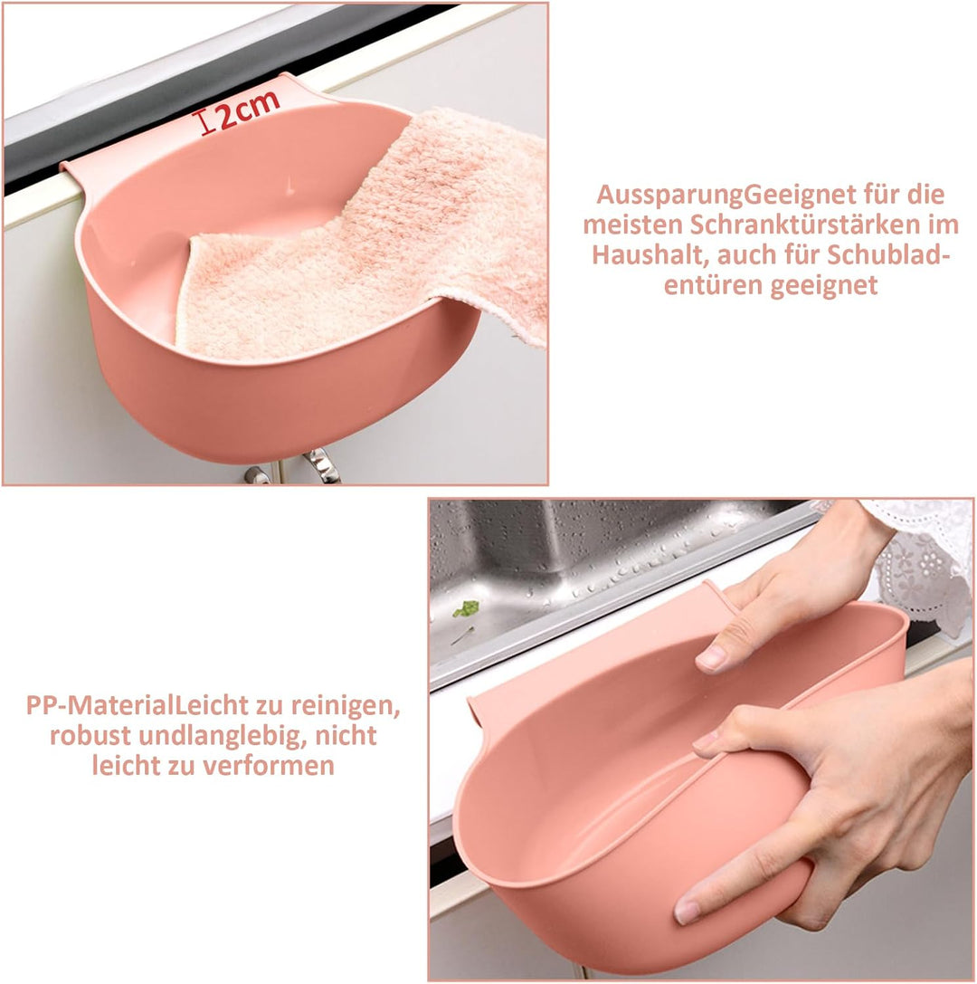 2X Auffangschale für Küchenabfälle zum Einhängen - 2er Set Mülleimer Abfall Behälter für Bio Müll (P