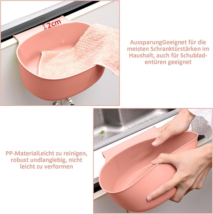 2X Auffangschale für Küchenabfälle zum Einhängen - 2er Set Mülleimer Abfall Behälter für Bio Müll (P