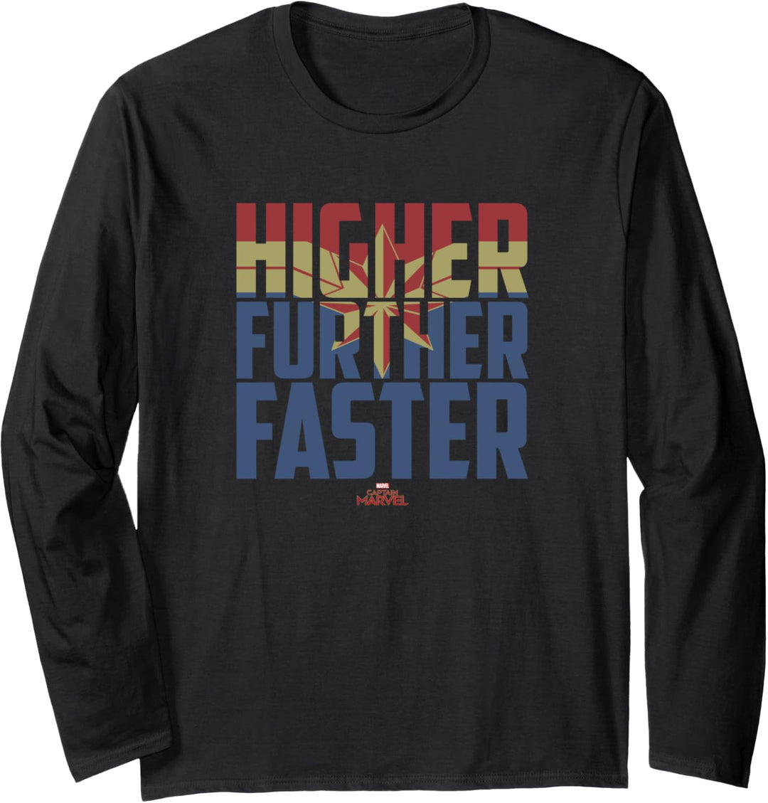 Marvel Captain Marvel Higher Faster Fill Langarmshirt