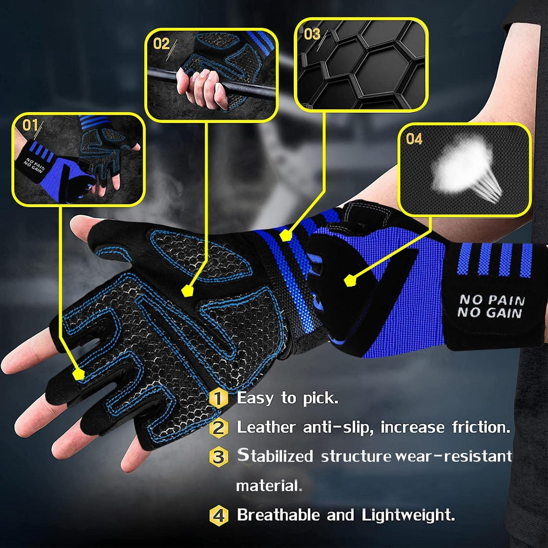 FINGER TEN Fitness Handschuhe Handgelenkschutz Trainingshandschuhe Herren Kraftsport Fitnesshandschu