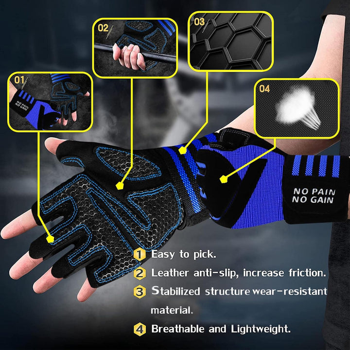 FINGER TEN Fitness Handschuhe Handgelenkschutz Trainingshandschuhe Herren Kraftsport Fitnesshandschu