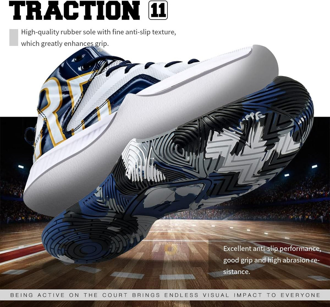 ASHION Basketballschuhe Herren Turnschuhe Anti-Skid Atmungsaktiv Outdoor Sportschuhe 43 EU N Weiss B