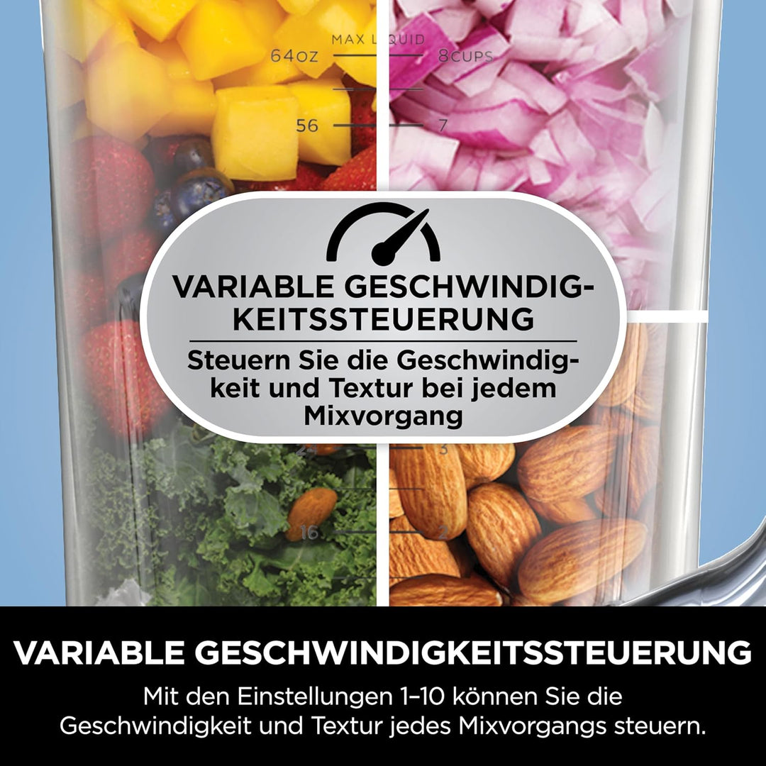 Ninja Detect Power Mixer Pro / Blender / Smoothie Maker, 1200 W, 2 L Krug (1,9 L max. Fassungsvermög