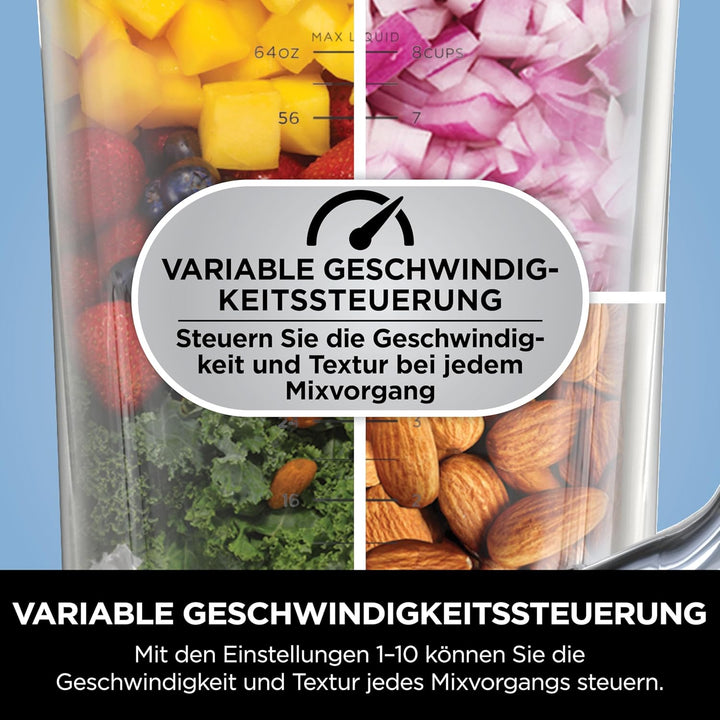 Ninja Detect Power Mixer Pro / Blender / Smoothie Maker, 1200 W, 2 L Krug (1,9 L max. Fassungsvermög