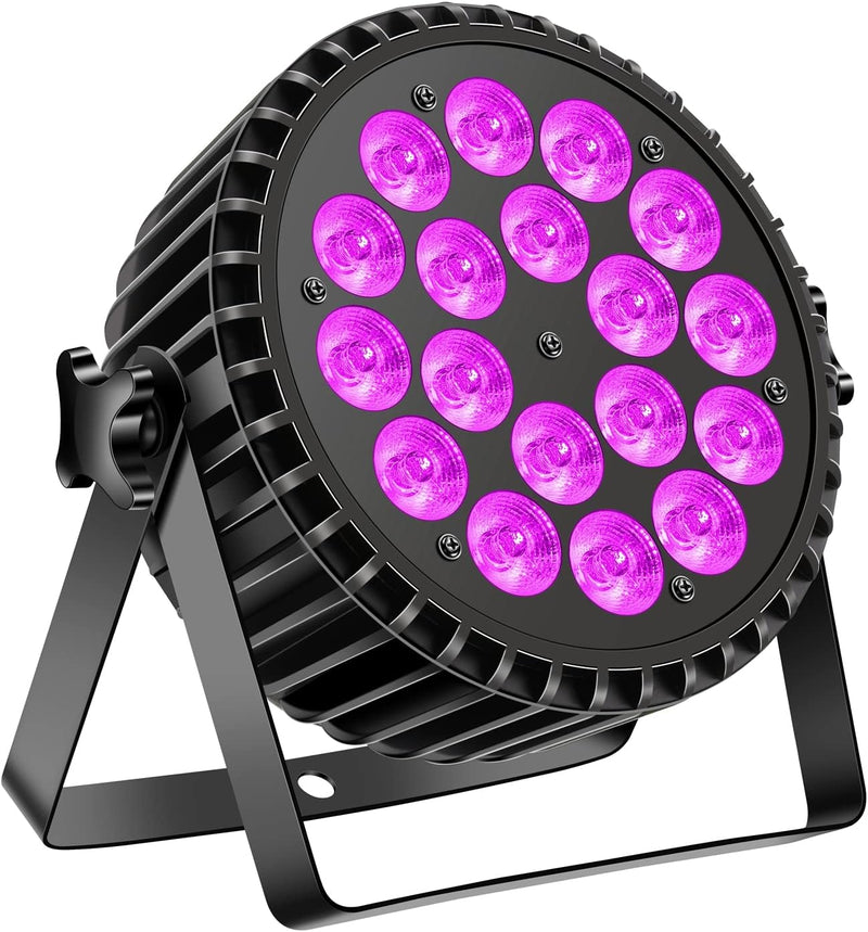 DELIBANG 200W LED Par Scheinwerfer RGB UV Schwarzlicht 18 LED Bühnenlicht Partylicht DMX-4/8CH Strah