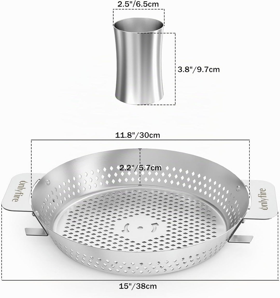only fire Hähnchenbräter, Hühnerhalter mit abnehmbarem Hühncheneinsatz für Weber Gourmet Barbeque Sy