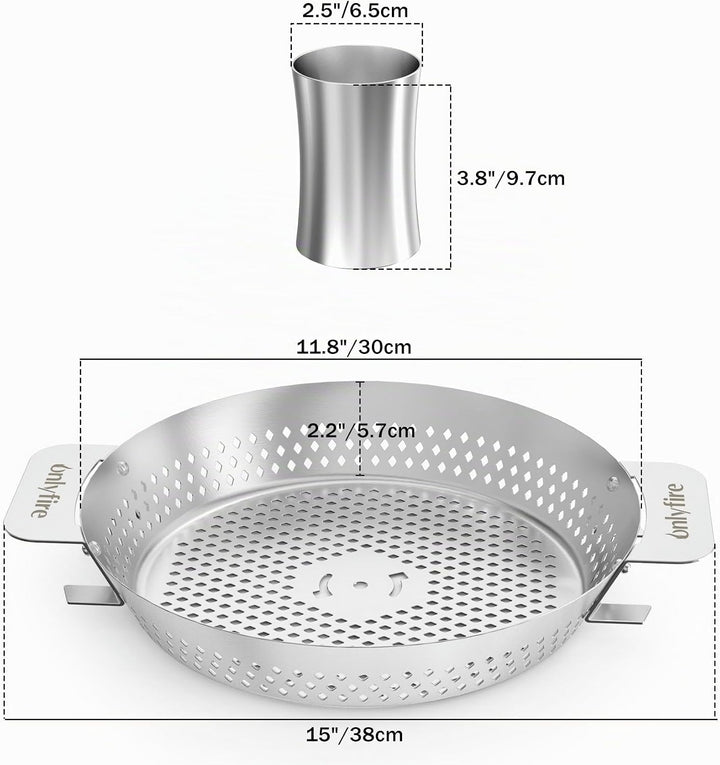 only fire Hähnchenbräter, Hühnerhalter mit abnehmbarem Hühncheneinsatz für Weber Gourmet Barbeque Sy