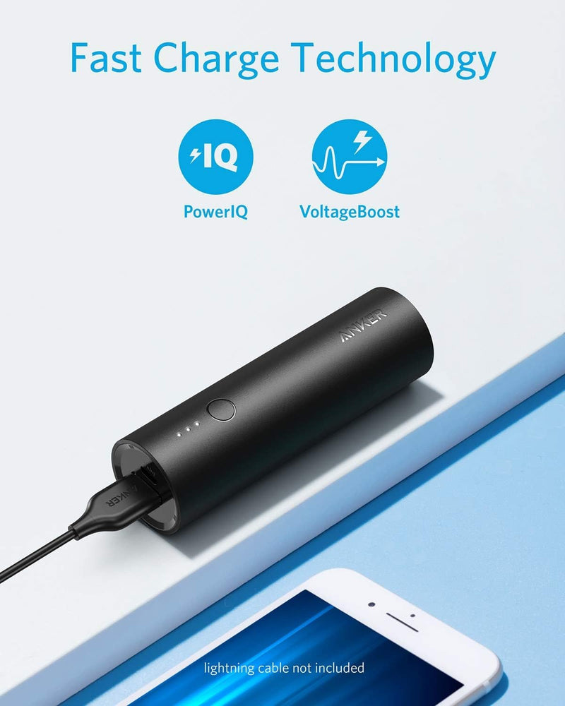 Anker PowerCore 5000mAh Externer Akku Powerbank Kompaktes Handy Ladegerät mit Power IQ kompatibel mi