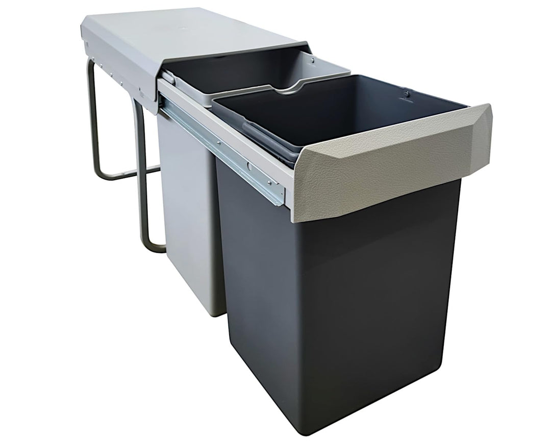 Wesco 12871 Double-Boy Einbaueimer 2 x 15 Liter Anthrazit-grau