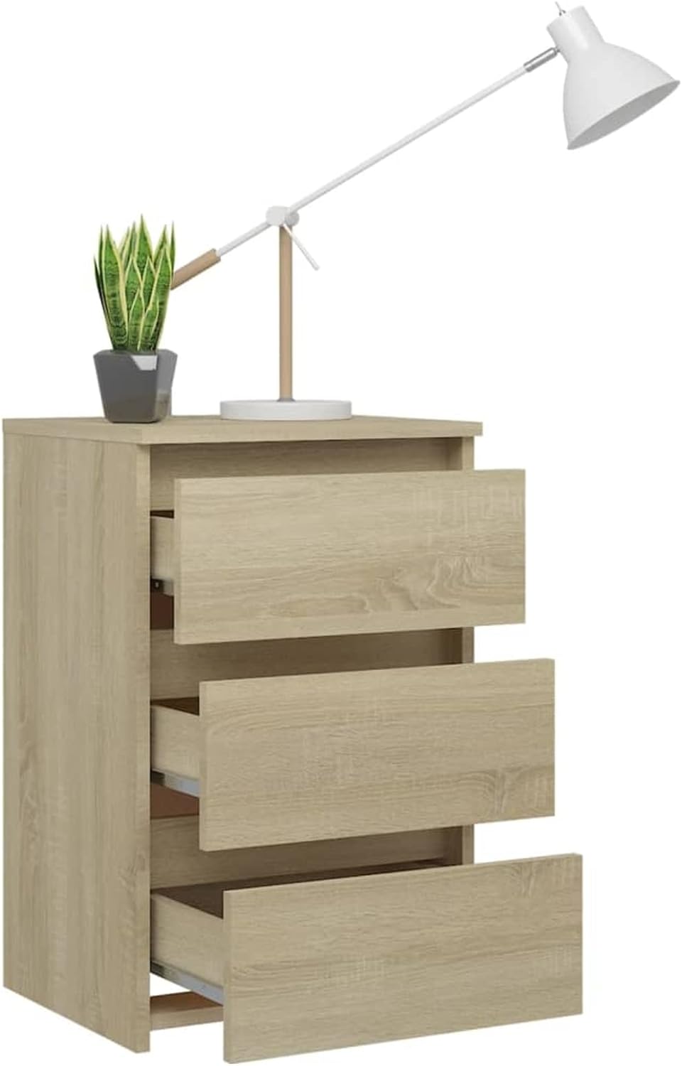 Goliraya 2X Nachttisch mit 3 Schubladen Nachtschrank Nachtkonsole Nachtkommode Schlafzimmer Schrank