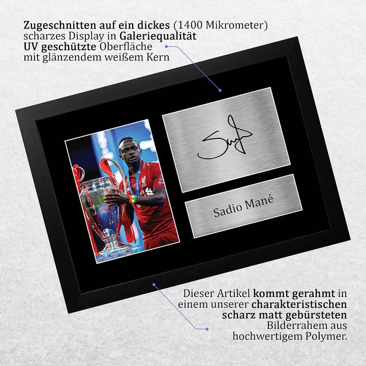 HWC Trading Sadio Mane A4 Gerahmte Signiert Gedruckt Autogramme Bild Druck-Fotoanzeige Geschenk Für