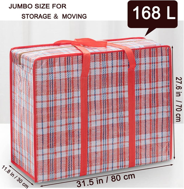 Robuste Jumbo-Umzugstaschen, 168 l, übergrosse Organizer-Aufbewahrungstaschen mit robusten Reissvers