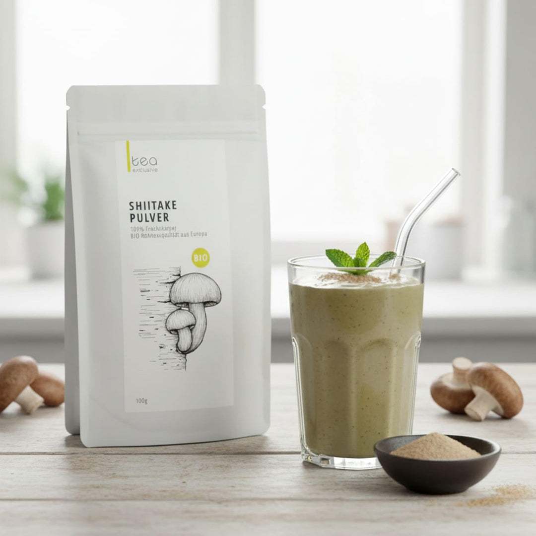 Bio Shiitake Pulver - 100% Fruchtkörper aus Europa – Vitalpilz Pilzpulver, fein gemahlen im Shellbro
