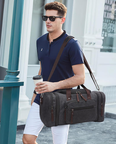 DORRISO Mode Herren Reisetasche Grosse Kapazität Erweiterbar Sporttasche 40L Elegant Handgepäck Tasc