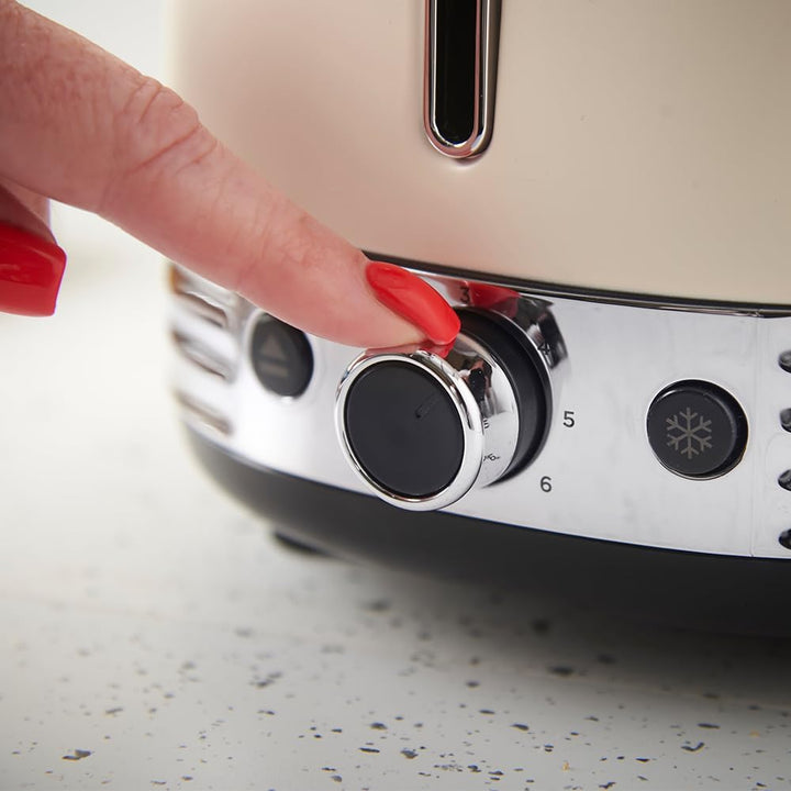 Russell Hobbs Toaster [für 2 Scheiben] Hanley Crème-Weiss (6 Bräunungsstufen, extra breite Toastschl