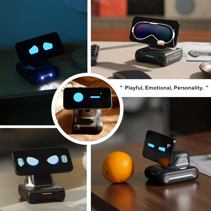 LOOI Robot-Starlight White – KI-Desktop-Begleiter mit visuellem Verständnis (Objekte, Menschen & Sze