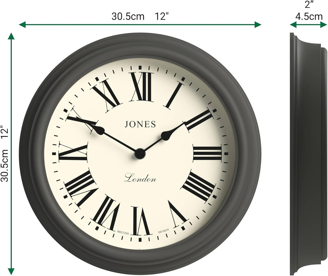 JONES CLOCKS® Venetian Wanduhr – Runde Wanduhr – Klassisches traditionelles Design – Designer-Wanduh