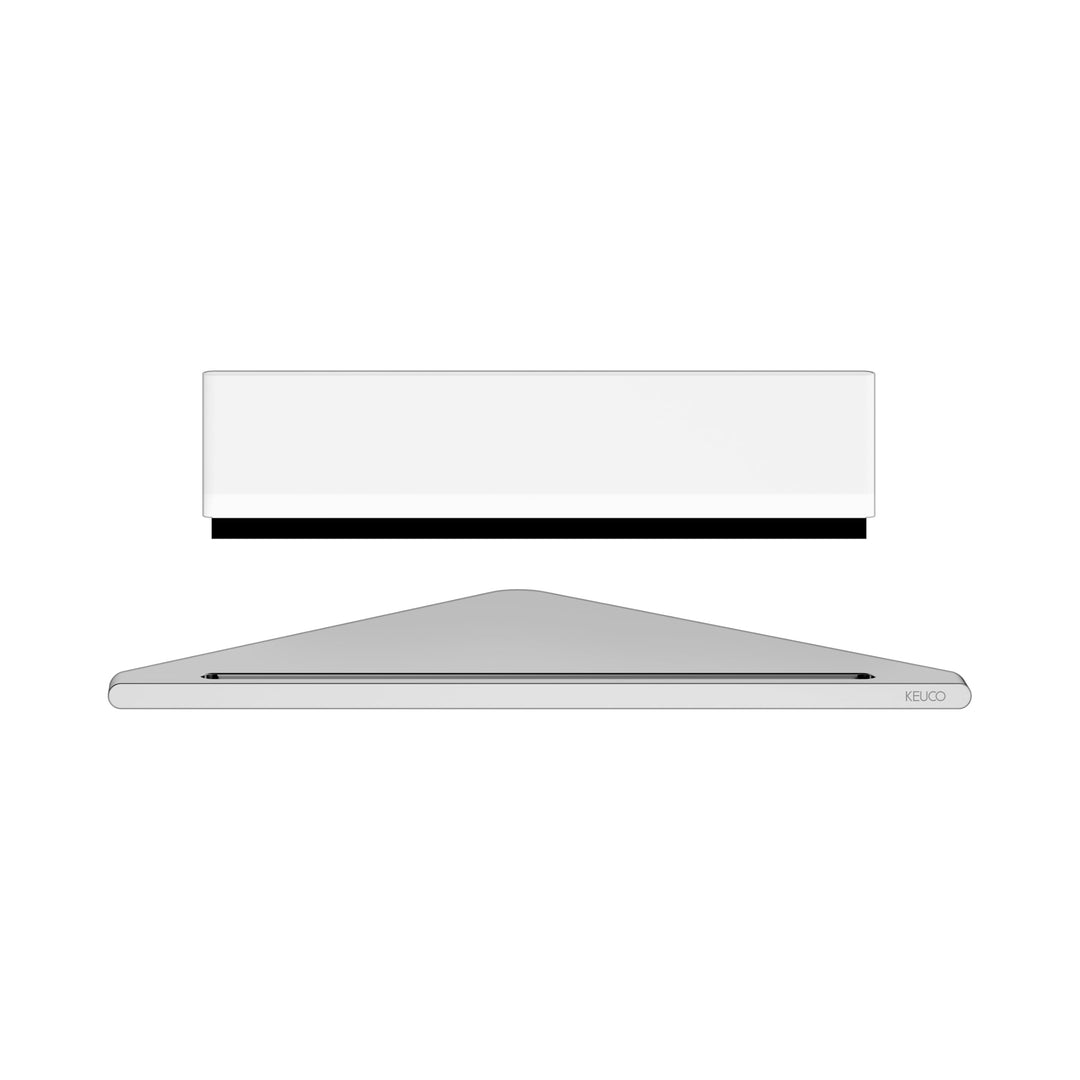 Keuco Eck-Duschablage aus Aluminium, silber eloxiert, inkl. Glas-Abzieher, weiss, 24,2x24,5x6,3cm, W
