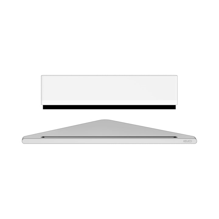Keuco Eck-Duschablage aus Aluminium, silber eloxiert, inkl. Glas-Abzieher, weiss, 24,2x24,5x6,3cm, W