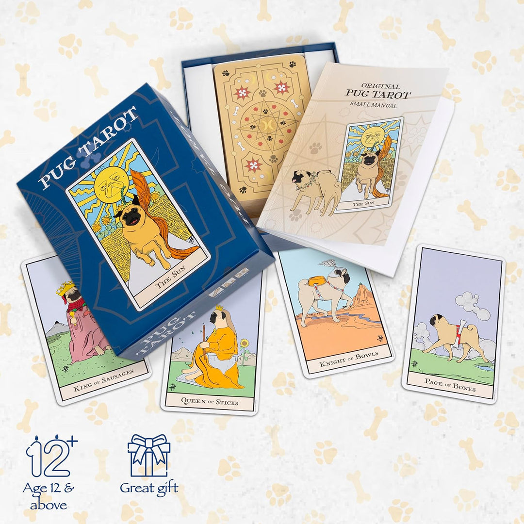 Thames & Kosmos Mops-Tarot, Tarotkarten mit lustigen Hunde-Illustrationen, einfach zu bedienendes Ta