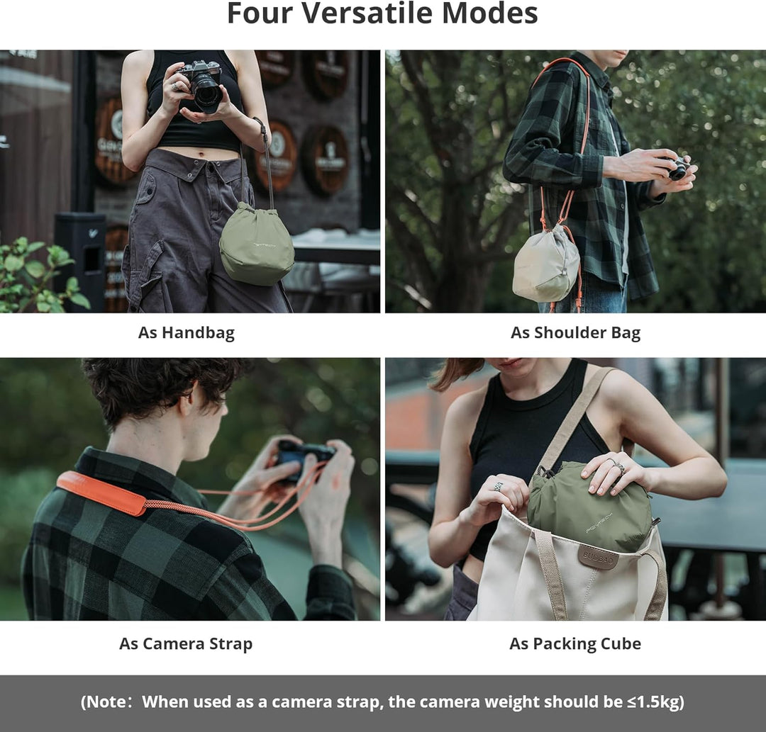 PGYTECH OneGo Kameratasche Beutel mit Kordelzug, Strassenfotografie Stylische Weiche Handetasche Sch