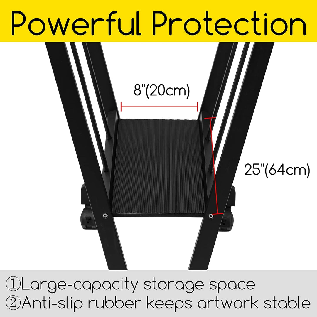 MEEDEN Holz-Druckregal, Künstler-Aufbewahrungs- und Ausstellungsregal, Kunst-Trockenregal mit Rollen