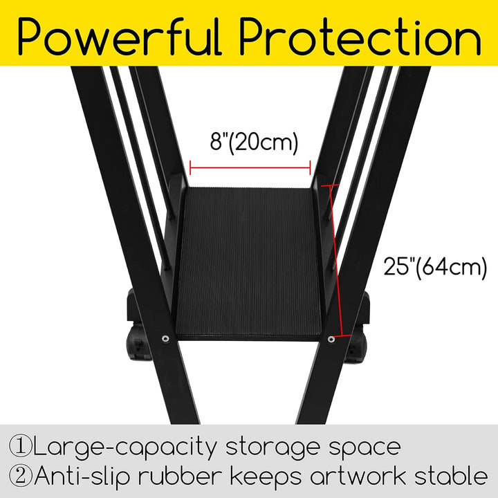 MEEDEN Holz-Druckregal, Künstler-Aufbewahrungs- und Ausstellungsregal, Kunst-Trockenregal mit Rollen