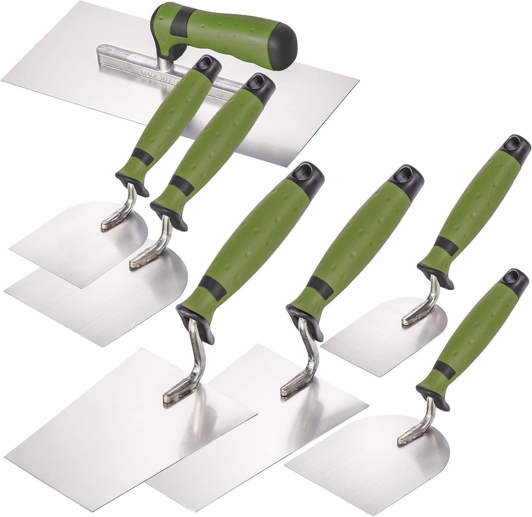 Colorus Profi Maurerkellen Set - Maurer Werkzeug 8 tlg rostfrei Edelstahl | Putzkelle Maurerkellen S