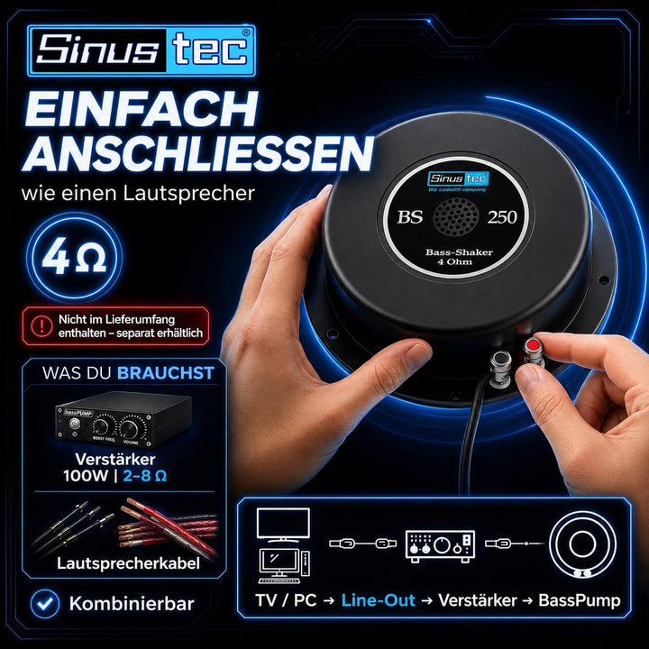 Sinus tec BS250 bassPUMP Körperschallerzeuger 4 Ohm