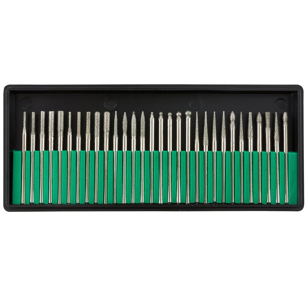 Sina Elektrische Nagelfeile | mit Fusspedal | inkl. 6 tlg.-Bit-und Mandrel-Set + 30 Diamantfräser |