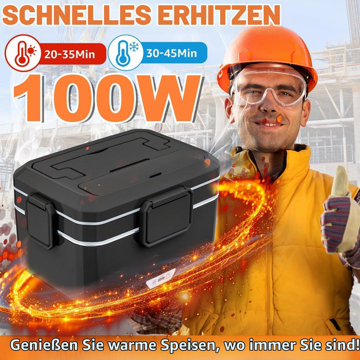 Kimfead Elektrische Lunchbox 80W Schwarz, Schwarz