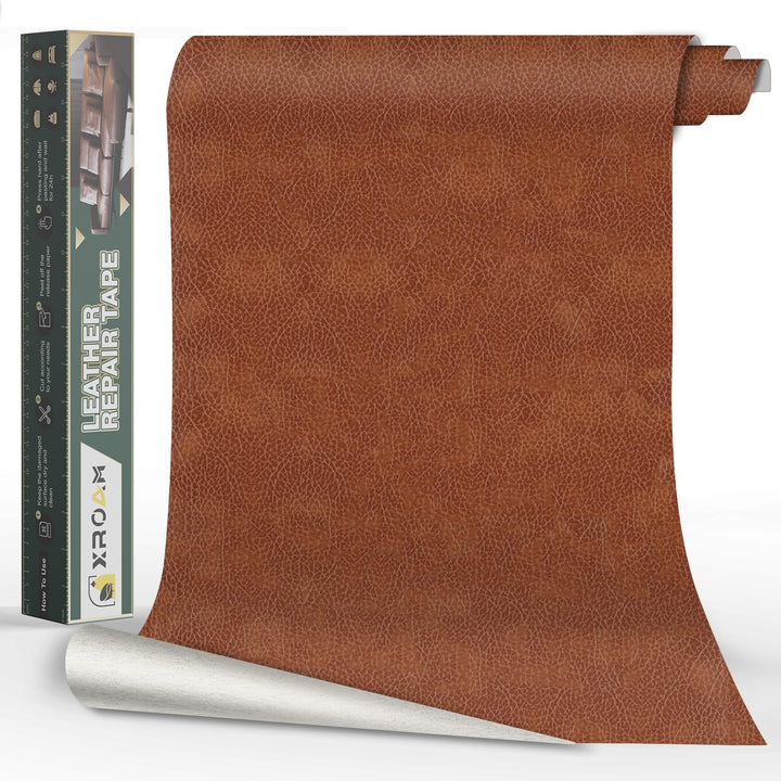 Kunstleder Selbstklebend, 60x200 cm Retro Dunkelbraun Leder Reparatur Patch, Lederflicken Selbstkleb