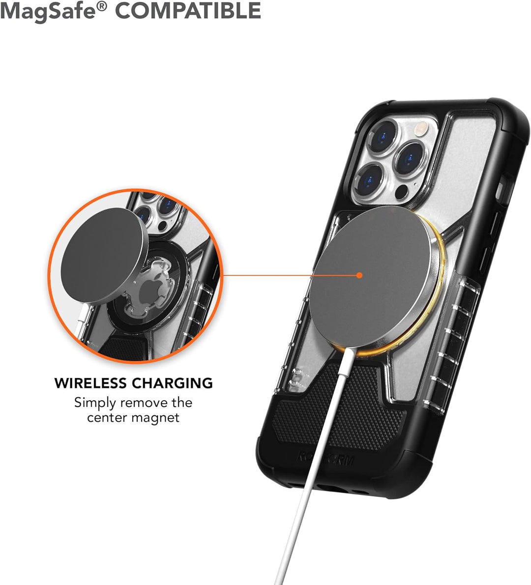 ROKFORM - iPhone 13 Pro Hülle, Crystal Series, Dual Magnet Plus MagSafe kompatibel, schlanke magneti