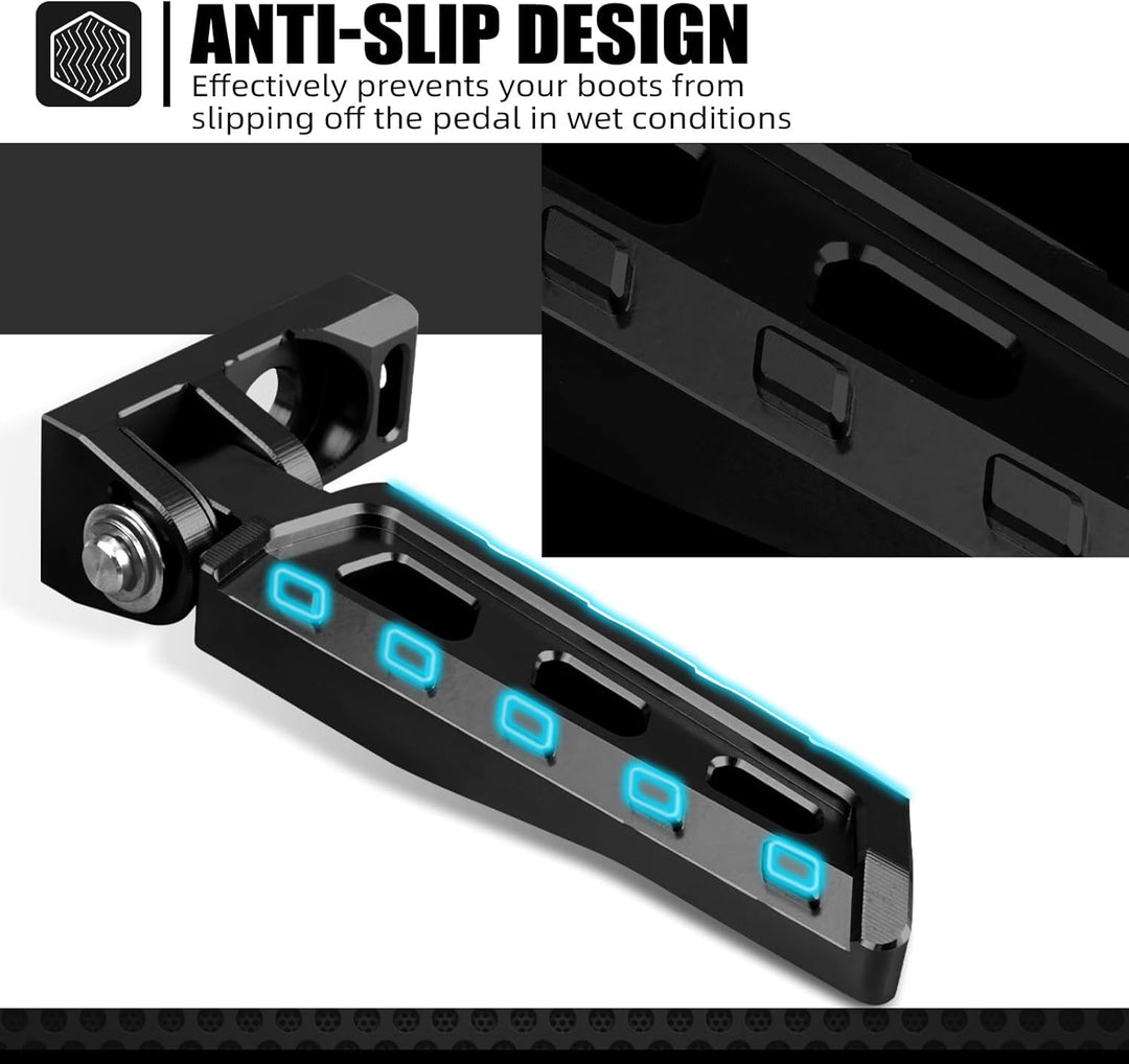 NICECNC Schwarze Kettenspanner-Einstellblöcke, hintere Stunt-Pegs, kompatibel mit Surron Light Bee X