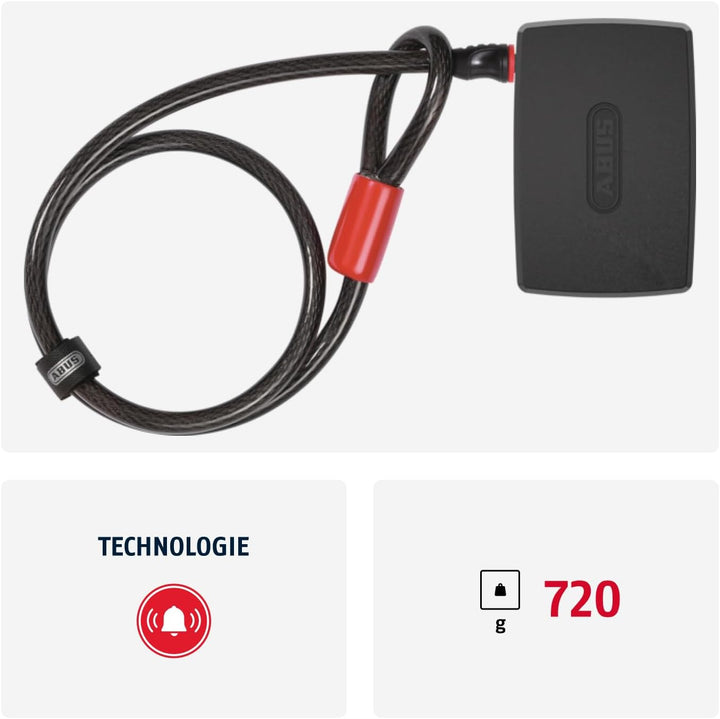 ABUS Alarmbox 2.0 - Mobile Alarmanlage Einheitsgrösse inkl. ACL 12/100 Cobra Schlaufenseil, Einheits