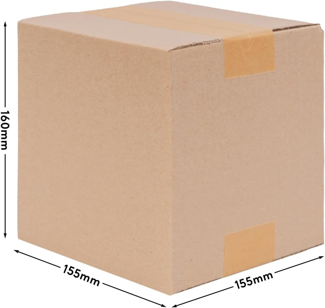 100 Faltkartons 155x155x160mm braun KK 06 1 wellig quadratisch Versandkarton kubisch für kleine Ware