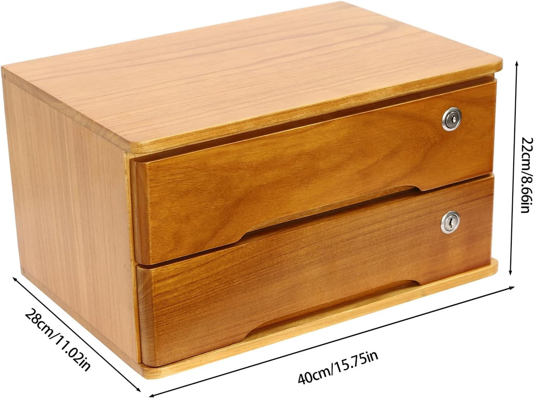 2 Schicht Desktop Storage Box, Desktop Storage Box mit abschliessbarer Schublade, Bürobedarf Schubla