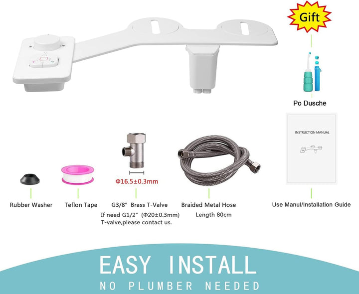 Bidet Aufsatz Kit mit tragbarem Bidet - WITHLENT Nicht Elektrisch Bidet Toilettenaufsatz mit Einzieh