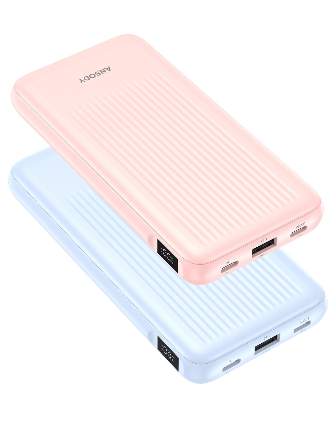 22.5W Power Bank 10000mAh 2 Stück, Akkupack Klein Aber Stark, LED Display kompatibel Externe handyak