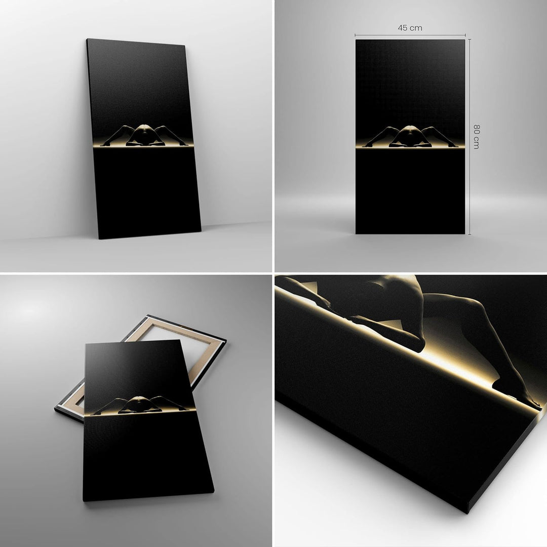 Bilder auf Leinwand Nackter Körper Modell künstlerische Pose Leinwandbild mit Rahmen 45x80cm Wandbil