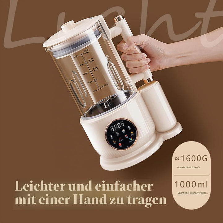 Irishom 1.5L Nussmilchbereiter, Hafermilchbereiter &amp; Sojamilchmaschine mit Schallschutzhaube, 12 Ede