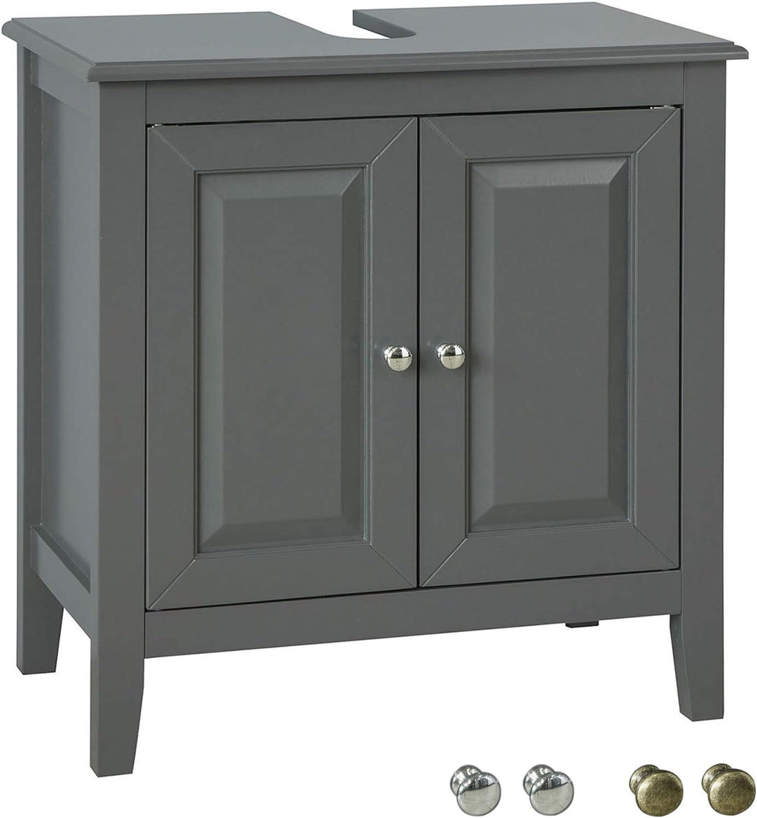 SoBuy FRG202-DG Waschbeckenunterschrank Badmöbel Badschrank Waschtisch Unterschrank Dunkelgrau BHT c
