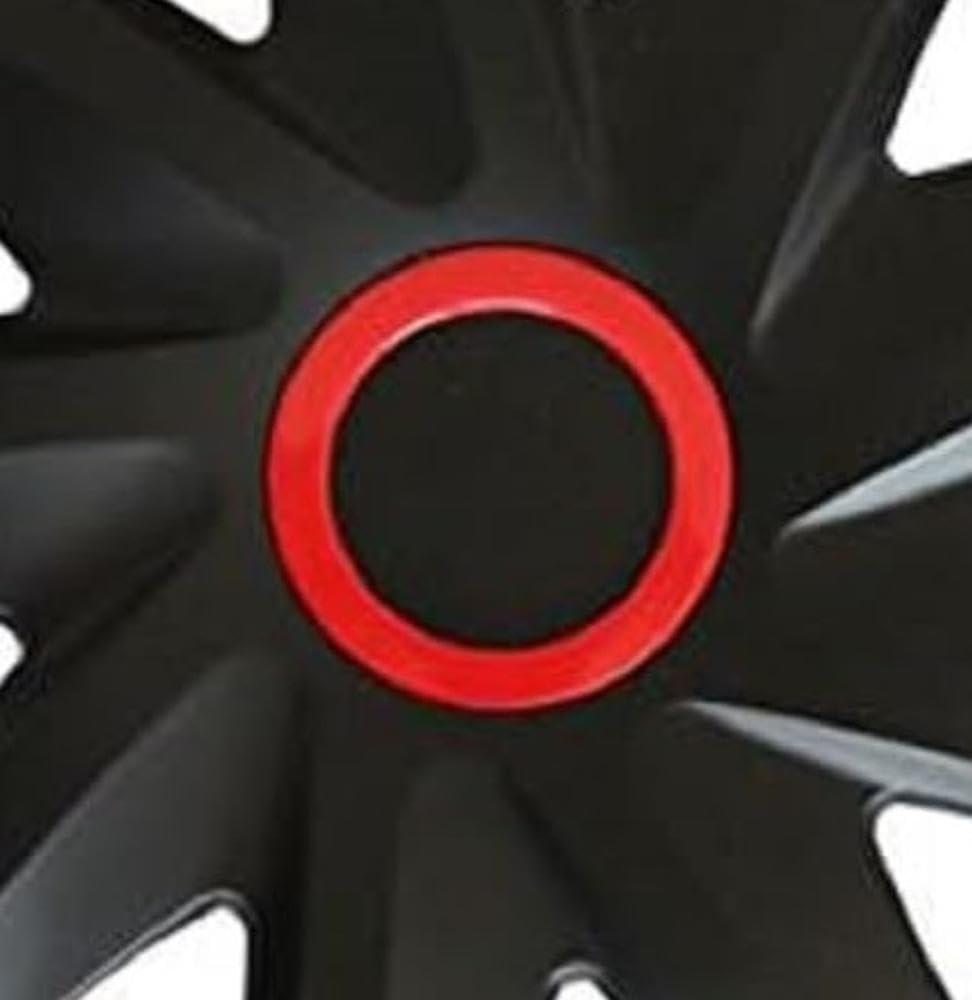 NRM KO256 Radzierblende Kando, Schwarz/Rot, 16 Zoll, 4er Set 16'' Zoll, 16'' Zoll