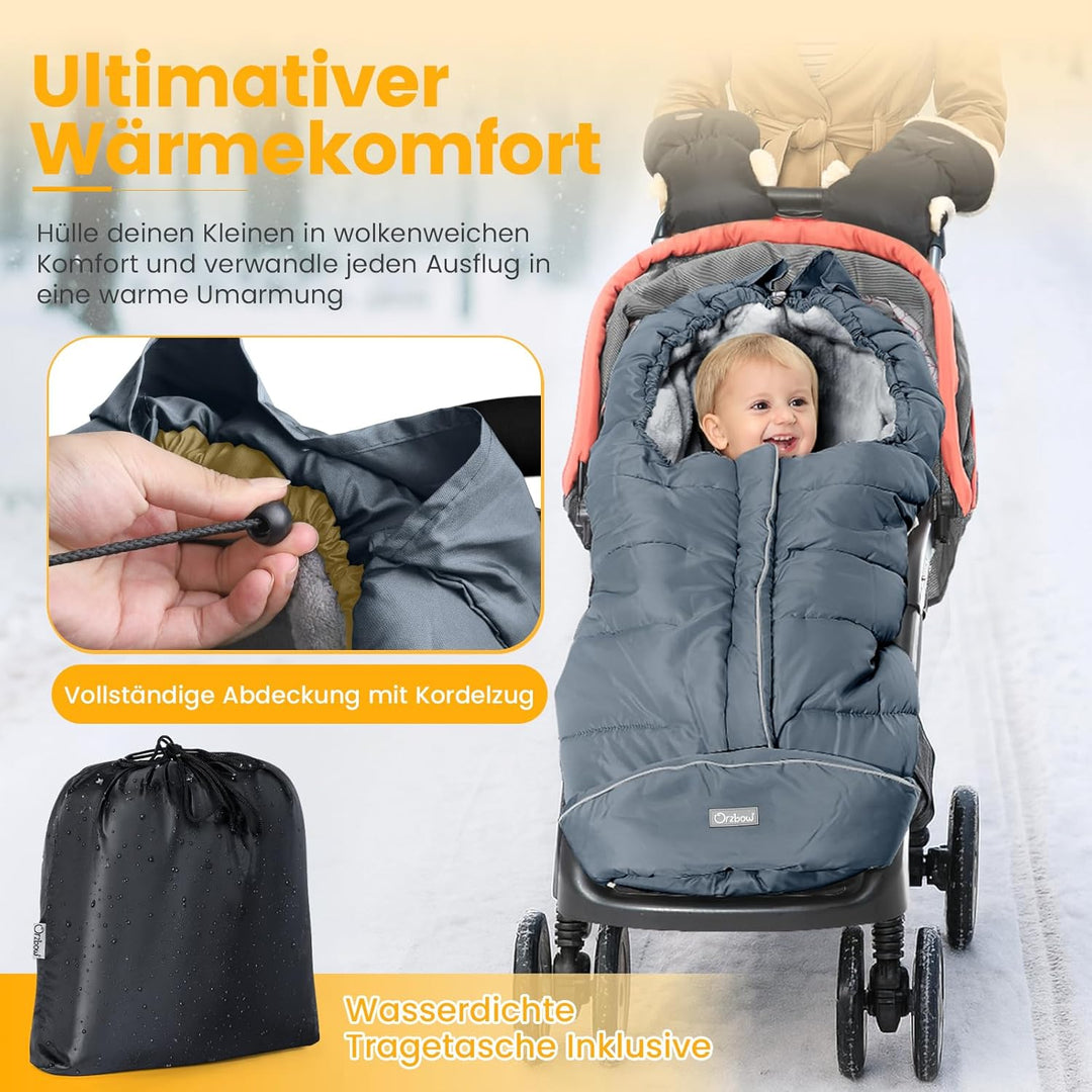 Orzbow Fusssack für Kinderwagen Buggy,Baby Fusssack Schlafsack,Babyfusssack für Babyschale,Winterfus