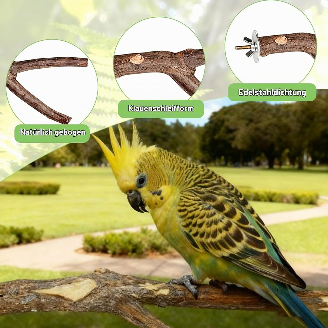 8 stück vogelspielzeug sitzstangen für vögel Naturholzstangen Vogelständer Vogelzubehör sitzstangen,